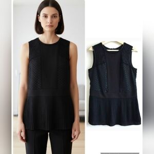 Jones New York Black Mix Media Delicate Top Size 4